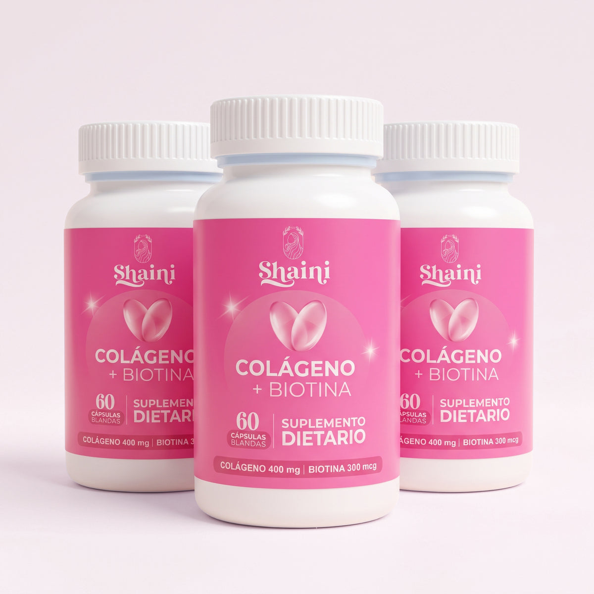 Combo x 3 de Colágeno Hidrolizado con Biotina en cápsulas (180 cápsulas en total)